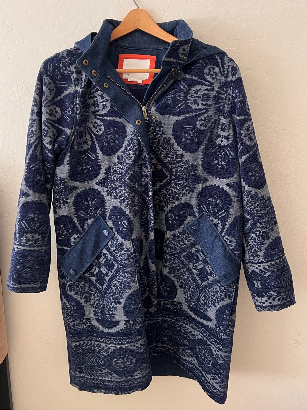 Anthropologie Chenille Tapestry Parka Jacket.